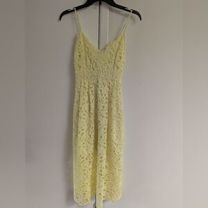 Astr Light Yellow Lace Dress